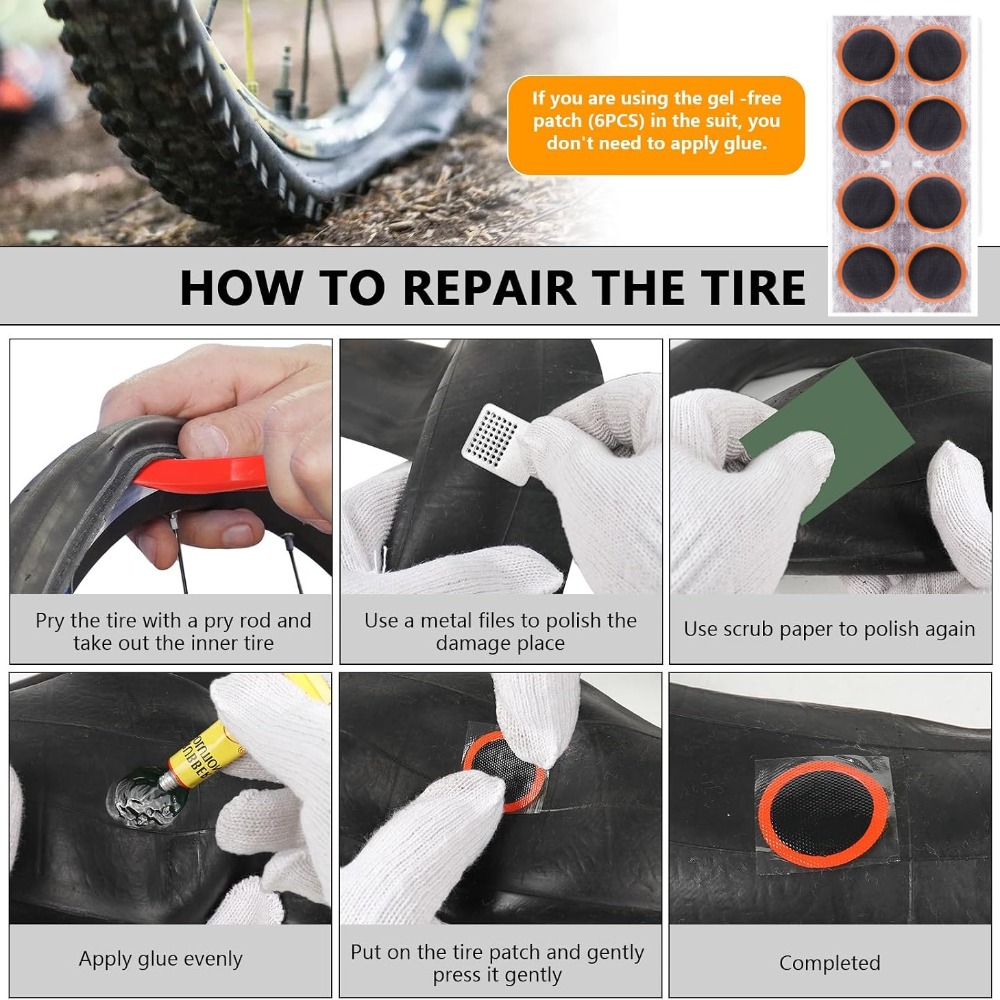 자전거 타이어 수리 키트, 자전거 이너 튜브 펑크 패치 - Mountain Biking Kit 리뷰 및 가격